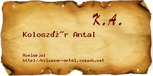 Koloszár Antal névjegykártya